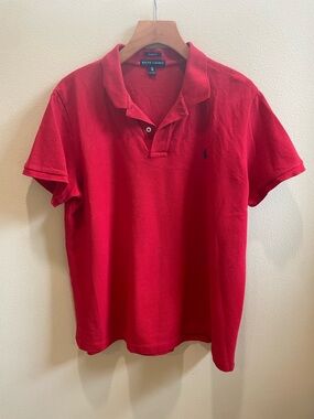 Ralph Lauren Women’s Red Polo with Navy Pony